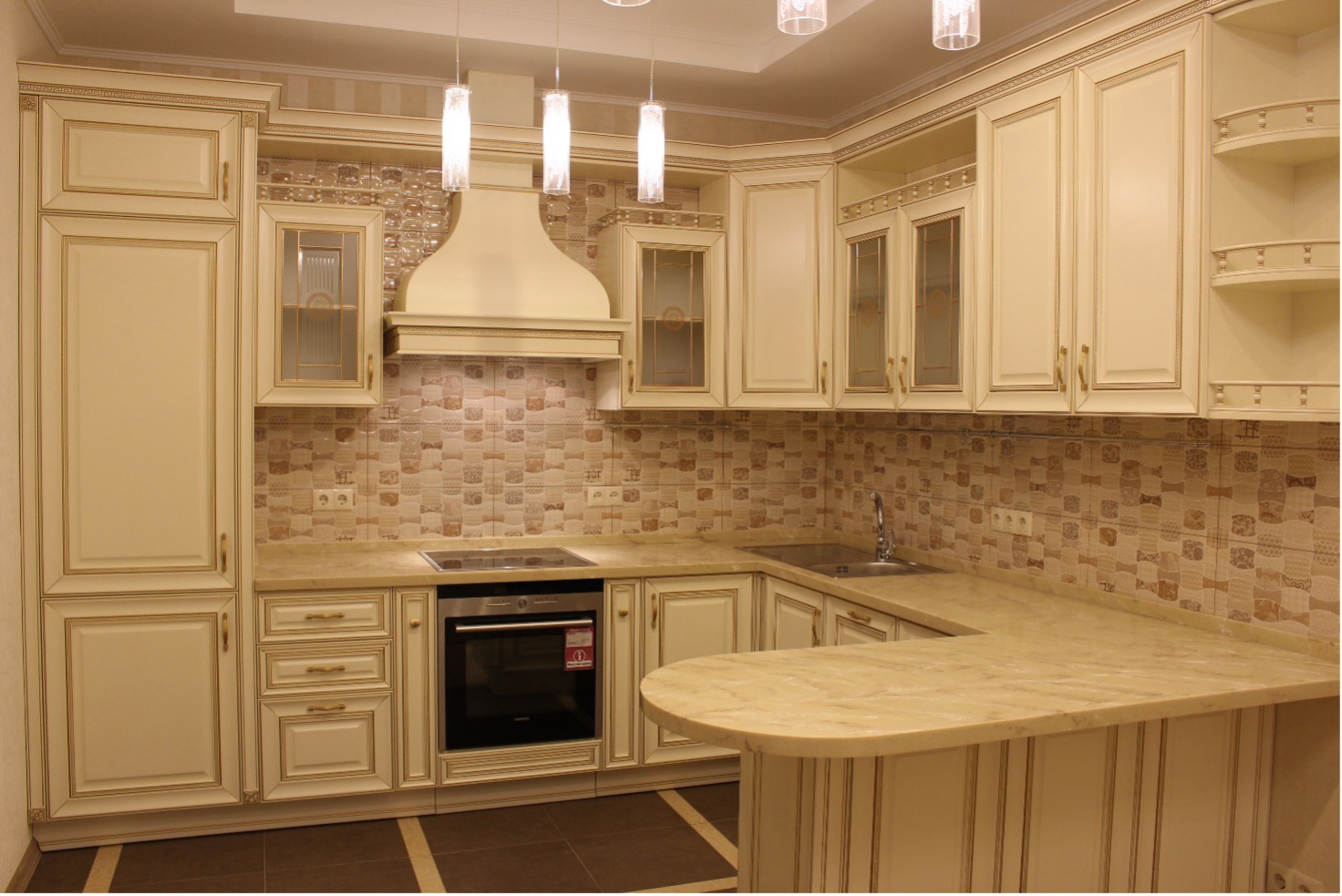 класична кухня з патиною фрезеровані фасади на замовлення вінниця